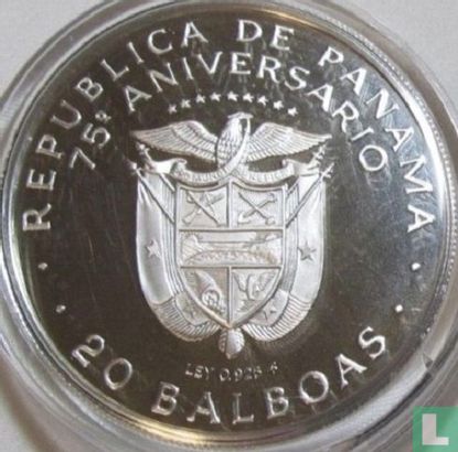 Panama 20 balboas 1978 (PROOF) "75th anniversary of the Republic of Panama" - Image 2