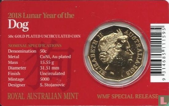 Australië 50 cents 2018 (coincard) "Year of the Dog" - Afbeelding 2