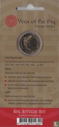Australie 1 dollar 2007 (folder) "Year of the Pig" - Image 2