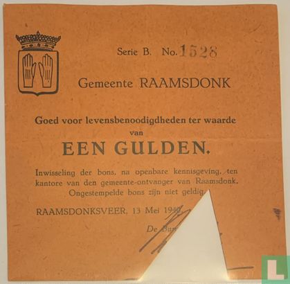 Emergency money 1 Gulden Raamsdonk (Devalued) PL790.1.b - Image 1