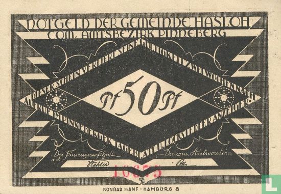 Hasloh, Gemeinde - 50 Pfennig (2) ND (1921) groot formaat - Afbeelding 1