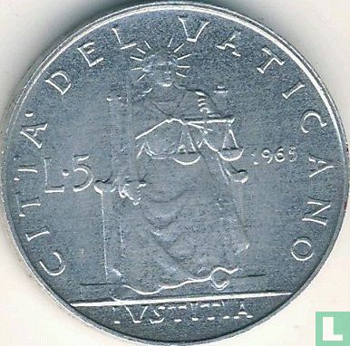 Vaticaan 5 lire 1965 - Afbeelding 1