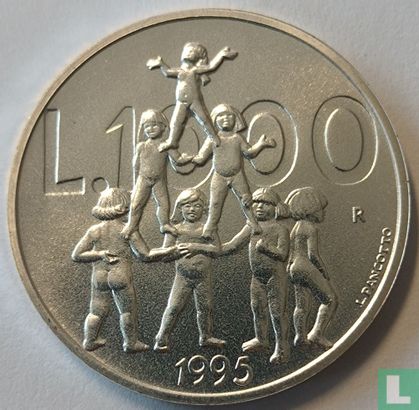 San Marino 1000 Lire 1995 "Civil Commitments for the third millennium" - Bild 1