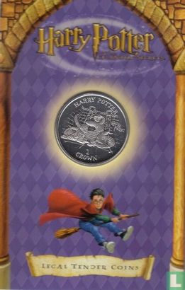 Île de Man 1 crown 2002 (folder) "Harry Potter - Retrieving Gryffindor sword from sorting hat" - Image 1