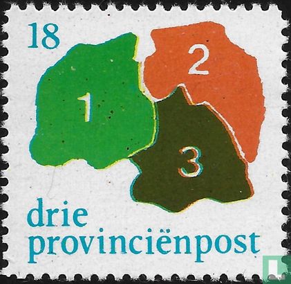 Drie provinciënpost (lichtblauw)