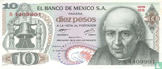 Mexique 10 pesos (série 1ER-1EV) - Image 1