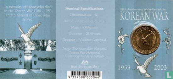 Australië 1 dollar 2003 (folder - C) "50 years End of the Korean War" - Afbeelding 1