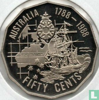 Australië 50 cents 1988 (PROOF - koper-nikkel) "Bicentenary of European settlement in Australia" - Afbeelding 1