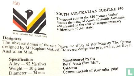Australië 10 dollars 1986 (PROOF) "150th anniversary State of South Australia" - Afbeelding 3