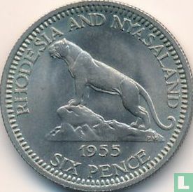 Rhodésie et Nyassaland 6 pence 1955 - Image 1