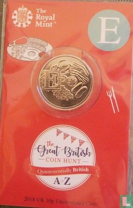 United Kingdom 10 pence 2018 (coincard) "E - English breakfast" - Image 1
