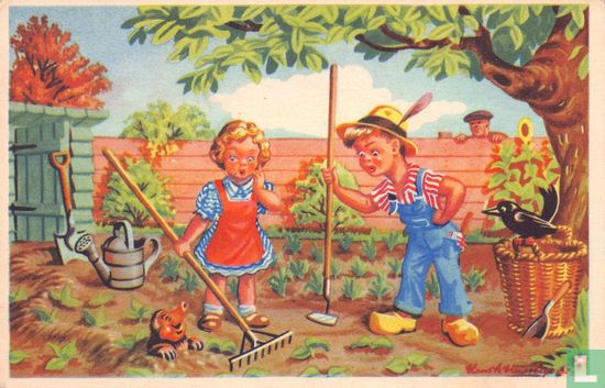 Jongen en meisje tuinieren - Image 1