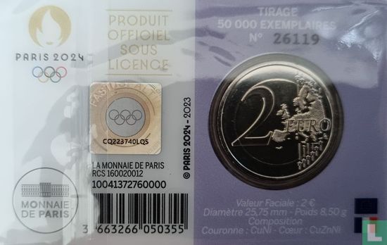 Frankrijk 2 euro 2023 (paarse coincard) "2024 Summer Olympics in Paris" - Afbeelding 2