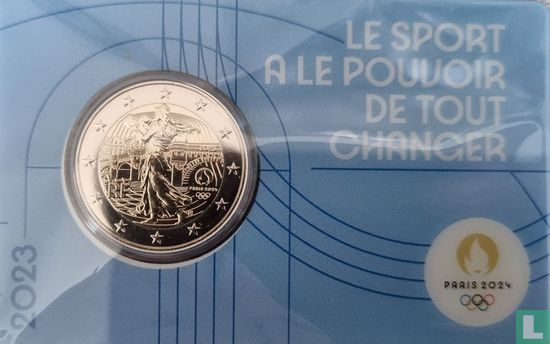 Frankrijk 2 euro 2023 (blauwe coincard) "2024 Summer Olympics in Paris" - Afbeelding 1