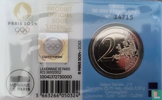 Frankrijk 2 euro 2023 (blauwe coincard) "2024 Summer Olympics in Paris" - Afbeelding 2