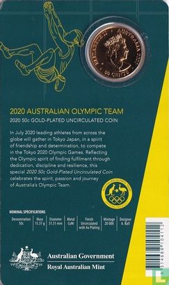 Australië 50 cents 2020 (folder) "Australian olympic team" - Afbeelding 2