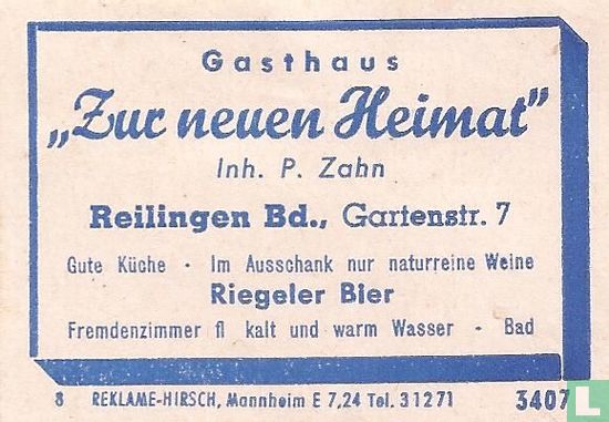 Gasthaus Zur Neuen Heimat - P.Zahn