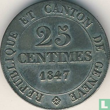 Geneva 25 centimes 1847 - Image 1