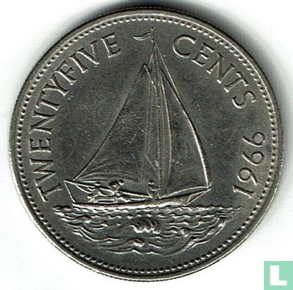 Bahama's 25 cents 1966 - Afbeelding 1