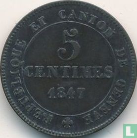 Geneva 5 centimes 1847 - Image 1