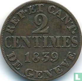 Geneva 2 centimes 1839 - Image 1