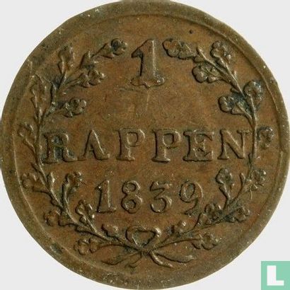 Luzern 1 rappen 1839 (type 2) - Afbeelding 1