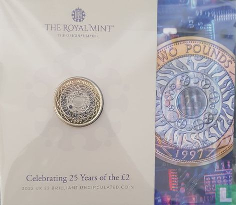 Verenigd Koninkrijk 2 pounds 2022 (folder) "Celebrating 25 years of the bimetallic £2 coin" - Afbeelding 1