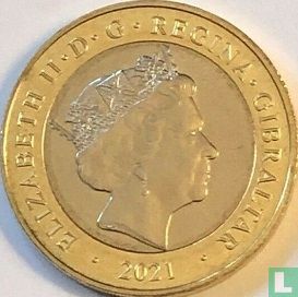 Gibraltar 2 Pound 2021 (ungefärbte) "Christmas" - Bild 1