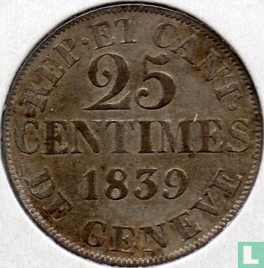 Genève 25 centimes 1839 - Image 1