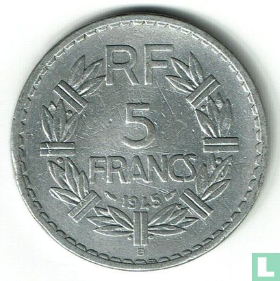 Frankrijk 5 francs 1945 (B) - Afbeelding 1