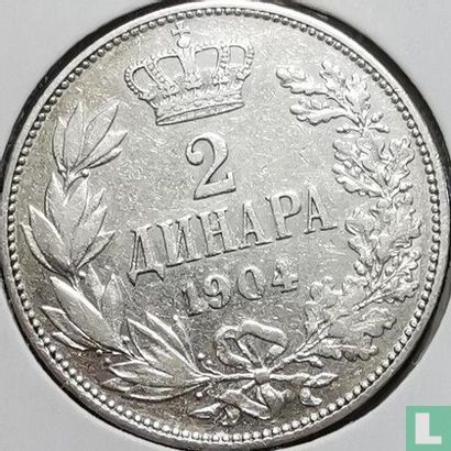Serbien 2 Dinara 1904 - Bild 1