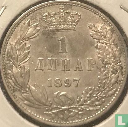Serbia 1 dinar 1897 - Image 1