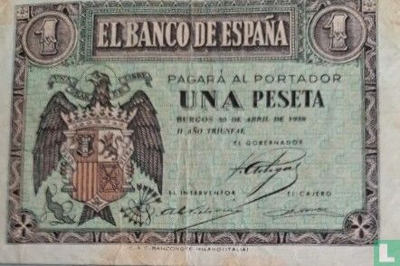 Spain 1 peseta - Image 1