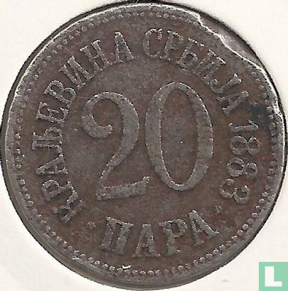 Servië 20 para 1883 - Afbeelding 1