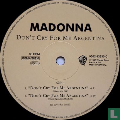 Don't Cry for Me Argentina - Afbeelding 3