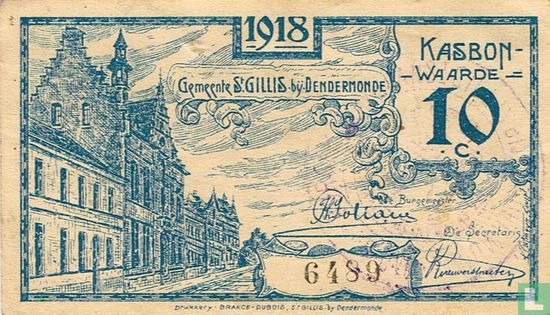 St Gillis 10 centimes 1918 - Image 1