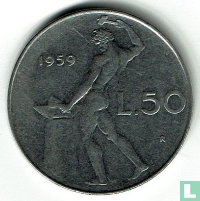 Italien 50 Lire 1959 - Bild 1