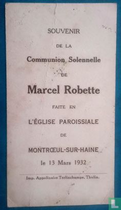 Souvenir de la Communion Solenelle de Marcel Robette  - Image 2