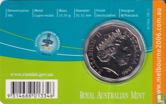Australië 50 cents 2006 (coincard) "Commonwealth Games in Melbourne - Table tennis" - Afbeelding 2