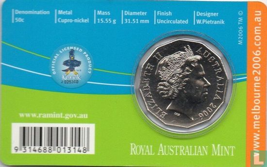 Australië 50 cents 2006 (coincard) "Commonwealth Games in Melbourne - Hockey" - Afbeelding 2
