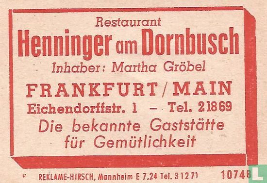 Restaurant Henninger am Dornbusch
