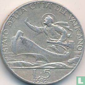 Vatican 5 lire 1932 - Image 1
