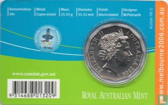 Australië 50 cents 2006 (coincard) "Commonwealth Games in Melbourne - Badminton" - Afbeelding 2
