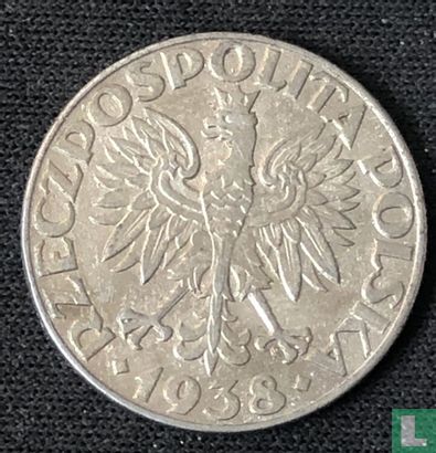 Polen 50 groszy 1938 (vernikkeld ijzer) - Afbeelding 1