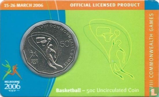 Australië 50 cents 2006 (coincard) "Commonwealth Games in Melbourne - Basketball" - Afbeelding 1