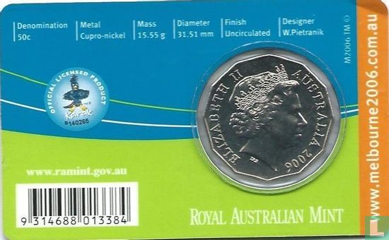 Australië 50 cents 2006 (coincard) "Commonwealth Games in Melbourne - Basketball" - Afbeelding 2