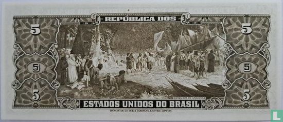 Brésil 5 cruzeiros (Reginaldo Fernandes Nunes & Walter Moreira Salles) - Image 2