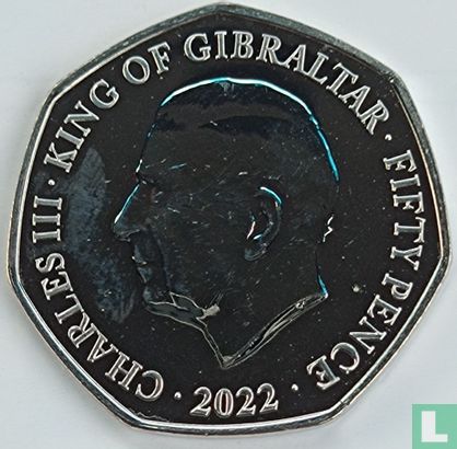 Gibraltar 50 pence 2022 "Charles & Elizabeth" - Afbeelding 1