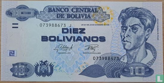 Bolivia 10 bolivianos (Series J) - Image 1