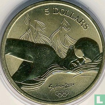 Australië 5 dollars 2000 "Summer Olympics in Sydney - Aquatics" - Afbeelding 2